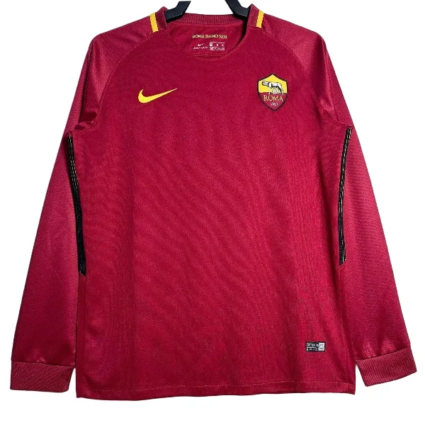 Casa Camiseta Manga Larga As Roma Retro 2017 2018 Rojo AS Roma Camiseta 2017 2018 Casa Roja - Camiseta As Roma | 7camisetas