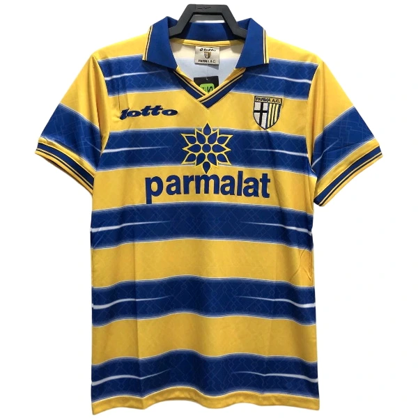 Casa Camiseta Parma Retro 1998 1999 Azul Amarillo Parma Camiseta Casa Azul - Camiseta Real Madrid Parmalat | 7camisetas