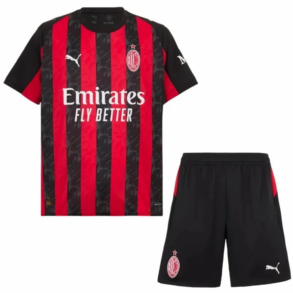 Casa Conjunto De Niños AC Milan 2025 2026 Rojo Negro AC Milan Niños Conjunto 2025 2026 Casa Rojo - Tuta AC Milan Niños | 7camisetas