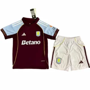 Aston Villa Niños Conjunto 2025 2026 Casa Rojo - Tuta Aston Villa Niños | 7camisetas