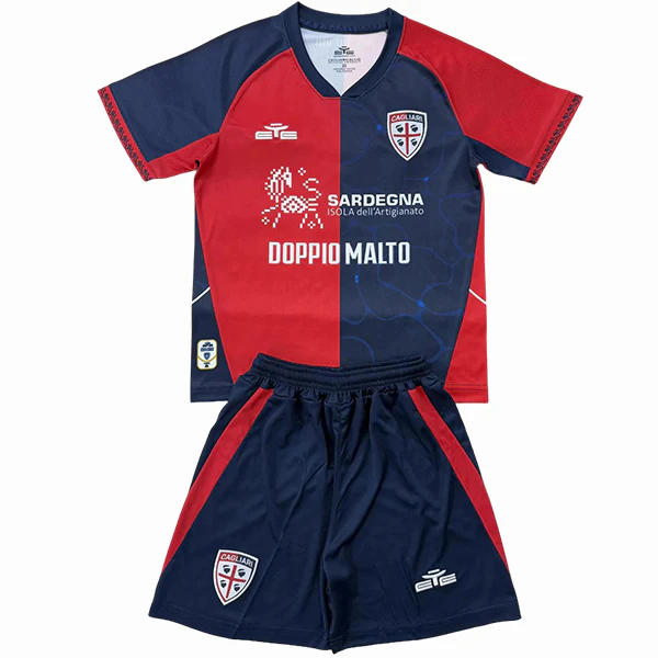 Cagliari Calcio Niños Conjunto 2025 2026 Casa Rojo - Cagliari Calcio Niños Barata | 7camisetas