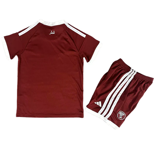 Catar Niños Conjunto 2026 Casa Rojo - Katar Niños Barata | 7camisetas