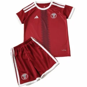 Catar Niños Conjunto 2026 Casa Rojo - Catar Niños Barata | 7camisetas