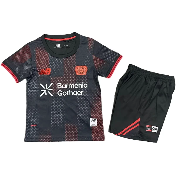 Bayer 04 Leverkusen Niños Conjunto 2025 2026 Casa Negro - Tuta Bayer 04 Leverkusen Niños | 7camisetas