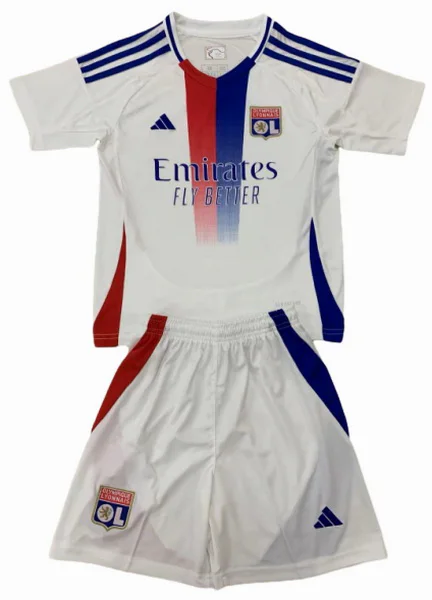 Lyon Niños Conjunto 2024 2025 Casa Blanco - Tuta Lyon Niños | 7camisetas