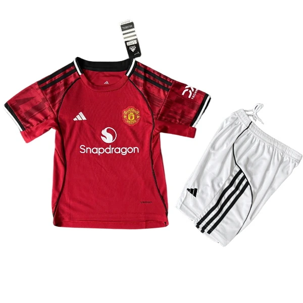 Manchester United Niños Conjunto 2025 2026 Casa Rojo - Manchester United Niños Economica | 7camisetas