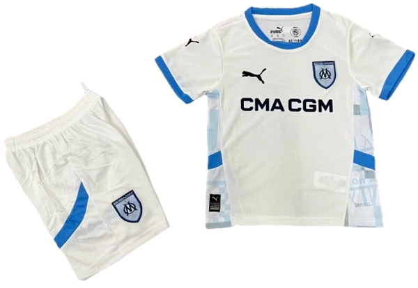 Marsella Niños Conjunto 2024 2025 Casa Blanco - Tuta Marsella Niños | 7camisetas