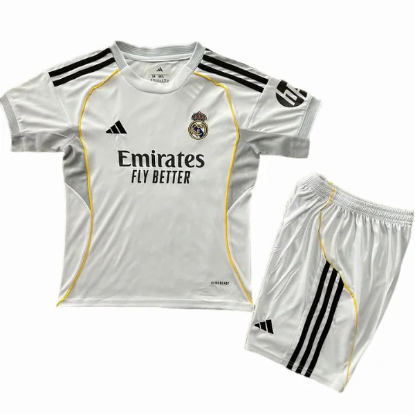 Real Madrid Niños Conjunto 2025 2026 Casa Blanco - Tuta Real Madrid Niños | 7camisetas