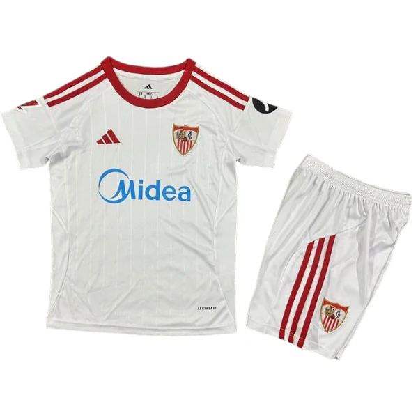 Sevilla FC Niños Conjunto 2025 2026 Casa Blanco - Equipacion Sevilla Fc Niños | 7camisetas