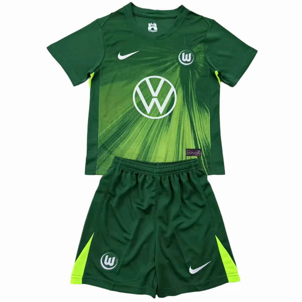 VfL Wolfsburgo Niños Conjunto 2025 2026 Casa Verde - Tuta VfL Wolfsburgo Niños | 7camisetas
