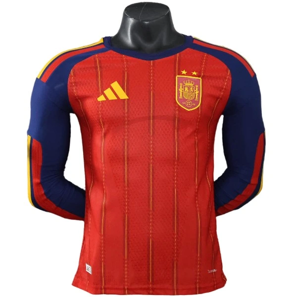Casa Jugadores Manga Larga España 2 Estrellas 2026 Rojo España Camiseta Edición Jugadores 2026 Casa Roja - Camiseta España | 7camisetas