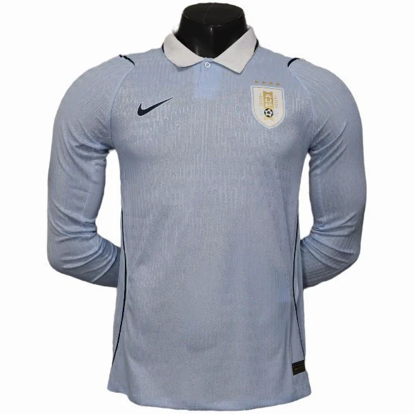 Casa Jugadores Manga Larga Uruguay 2026 Azul Uruguay Camiseta Edición Jugadores 2026 Casa Azul - Camiseta Uruguay Mundial 2026 | 7camisetas