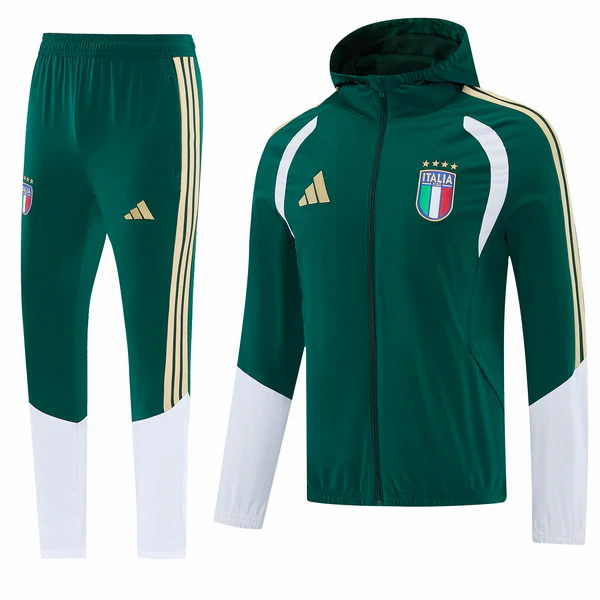 Conjunto Completo Rompevientos Italia 2026 Verde Blanco Italia Conjunto 2026 Verde - Equipación Italia | 7camisetas