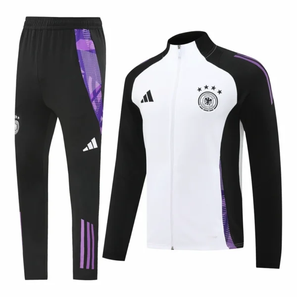 Conjunto Completo Ropa Deportiva Con Cremallera Larga Alemania 2025 Blanco Negro Purpura Alemania Conjunto 2025 Blanco - Tuta Alemania | 7camisetas