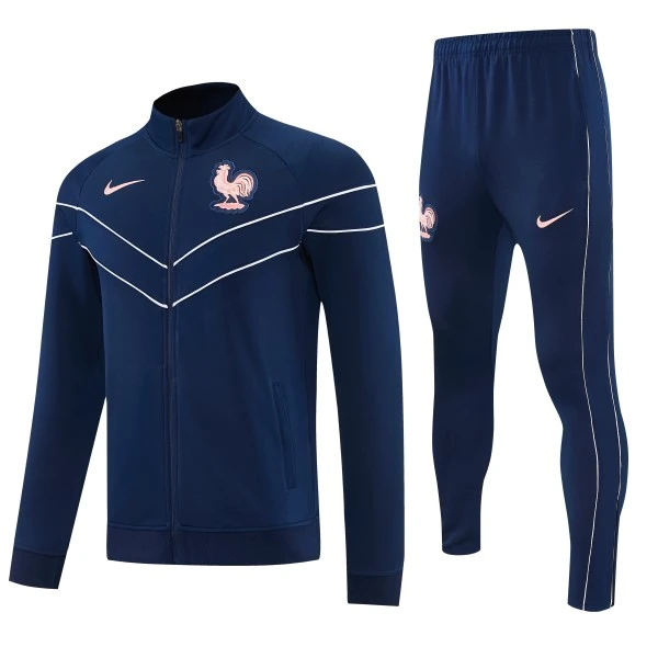 Conjunto Completo Ropa Deportiva Con Cremallera Larga Francia 2026 Azul Marino Francia Conjunto 2026 Azul - Francia Barata | 7camisetas