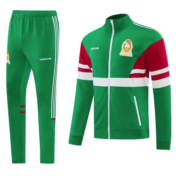 Conjunto Completo Ropa Deportiva Con Cremallera Larga México 2026 Verde Rojo México Conjunto 2026 Verde - México Barata | 7camisetas