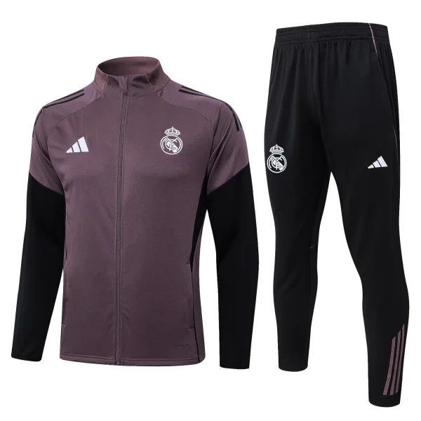 Conjunto Completo Ropa Deportiva Con Cremallera Larga Niños Real Madrid 2026 2027 Negro Gris Purpura Real Madrid Niños Conjunto 2026 2027 Negro - Real Madrid Niños Barata | 7camisetas