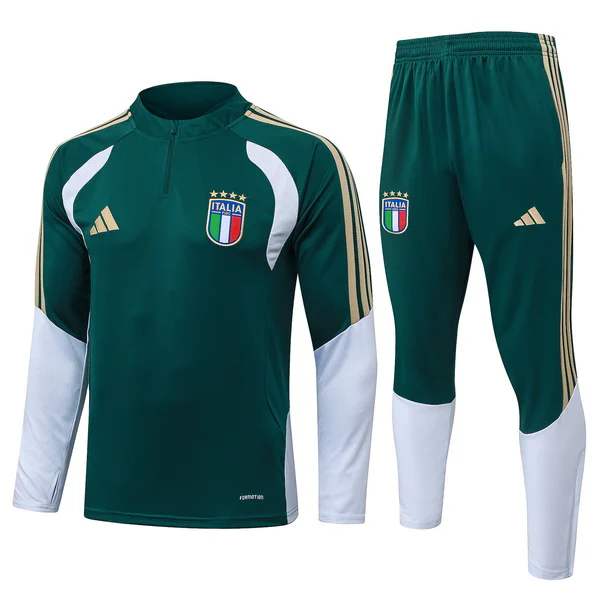 Conjunto Completo Sudadera Entrenamiento Italia 2026 Verde Blanco Italia Conjunto 2026 Verde - Equipación Italia | 7camisetas