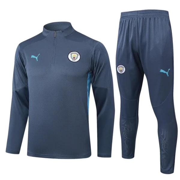 Conjunto Completo Sudadera Entrenamiento Manchester City 2024 2025 Gris Azul Manchester City Conjunto 2024 2025 Gris - Manchester City Barata | 7camisetas