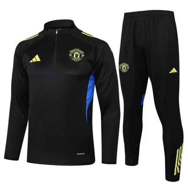 Conjunto Completo Sudadera Entrenamiento Manchester United 2025 2026 Negro Amarillo Manchester United Conjunto 2025 2026 Negro - Manchester United Barata | 7camisetas