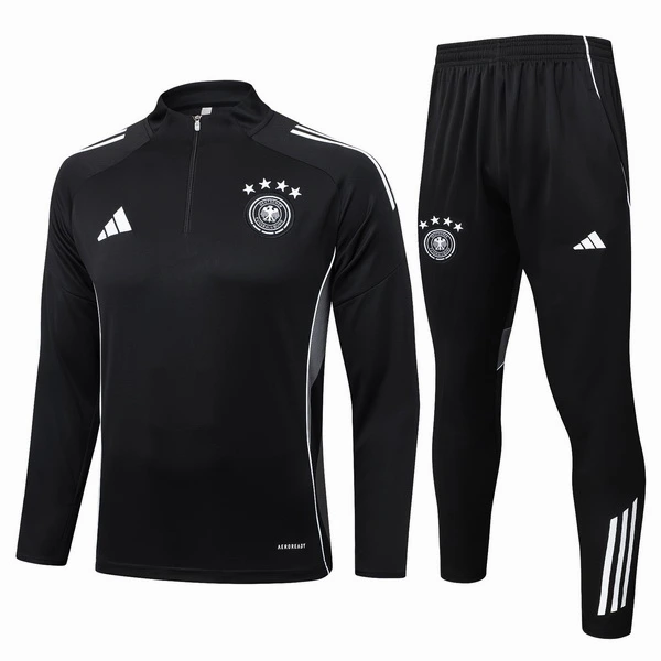 Conjunto Completo Sudadera Entrenamiento Niños Alemania 2025 Negro Blanco Alemania Niños Conjunto 2025 Negro - Equipacion Alemania Niños | 7camisetas