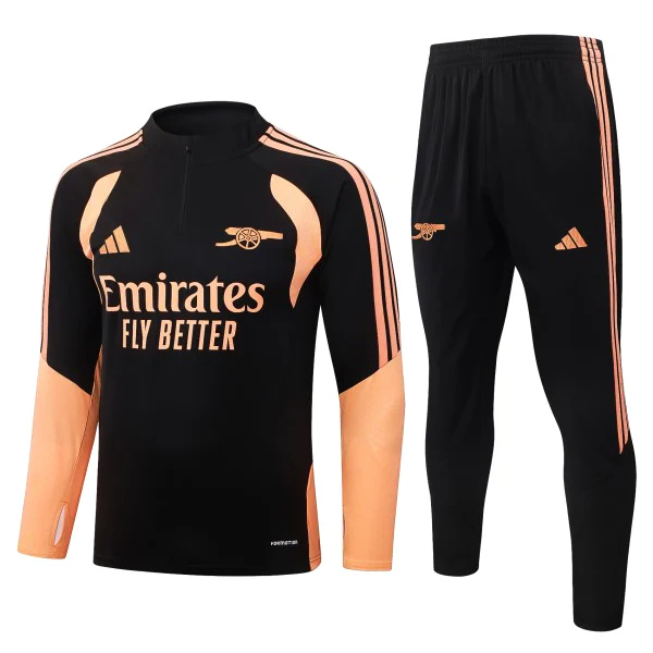 Conjunto Completo Sudadera Entrenamiento Niños Arsenal 2026 2027 Negro Naranja Arsenal Niños Conjunto 2026 2027 Negro - Equipacion Arsenal Niños | 7camisetas