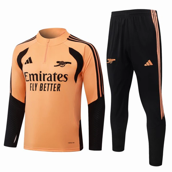 Conjunto Completo Sudadera Entrenamiento Niños Arsenal 2026 2027 Naranja Negro Arsenal Niños Conjunto 2026 2027 Naranja - Equipacion Arsenal Niños | 7camisetas
