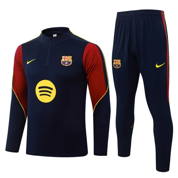 Conjunto Completo Sudadera Entrenamiento Niños Barcelona 2026 2027 Azul Marino Rojo FC Barcelona Niños Conjunto 2026 2027 Azul - Equipacion Fc Barcelona Niños | 7camisetas