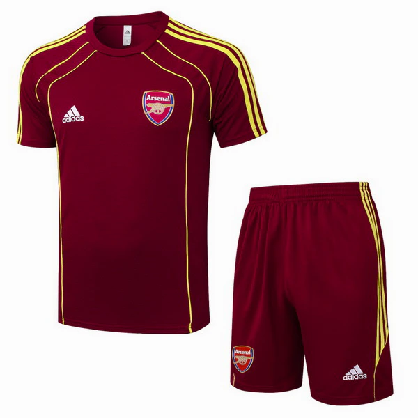 Entrenamiento Conjunto Completo Arsenal 2025 2026 Borgona Amarillo Arsenal Conjunto 2025 2026 Amarillo - Arsenal Barata | 7camisetas