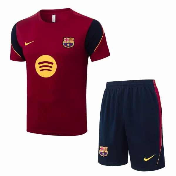 Entrenamiento Conjunto Completo Barcelona 2026 2027 Borgona Amarillo FC Barcelona Conjunto 2026 2027 Amarillo - FC Barcelona Barata | 7camisetas