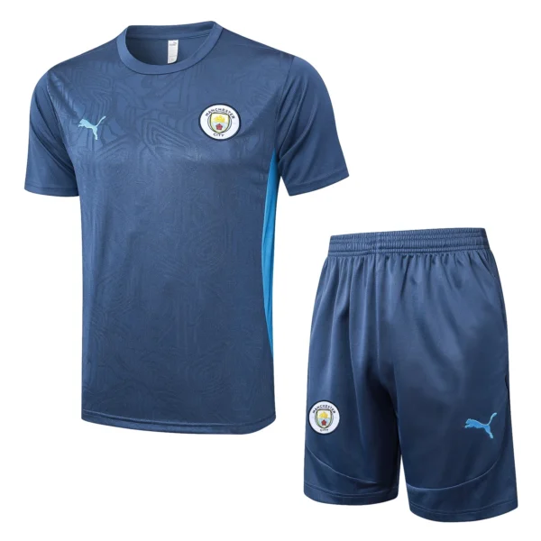 Entrenamiento Conjunto Completo Manchester City 2024 2025 Gris Azul Manchester City Conjunto 2024 2025 Gris - Manchester City Barata | 7camisetas