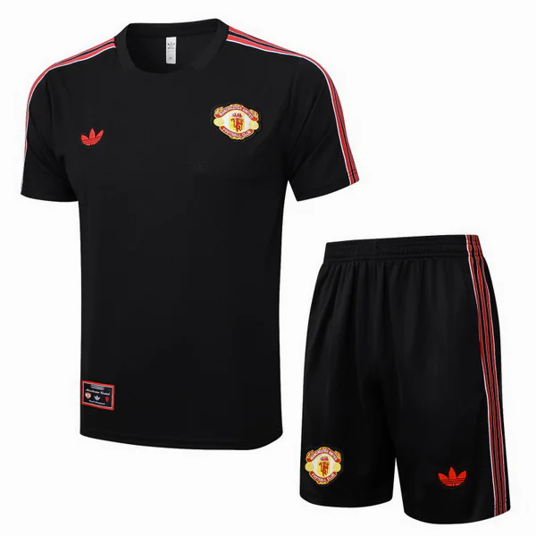 Entrenamiento Conjunto Completo Manchester United 2025 2026 Negro Rojo Manchester United Conjunto 2025 2026 Negro - Manchester United Barata | 7camisetas
