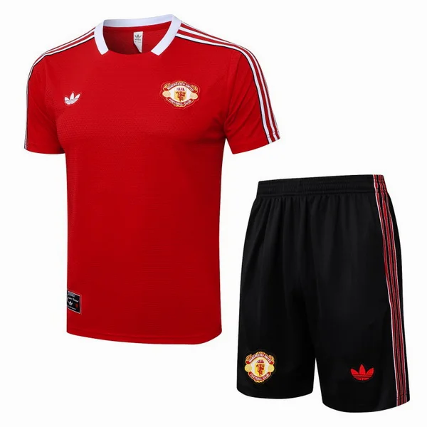 Entrenamiento Conjunto Completo Manchester United 2025 2026 Rojo Negro Manchester United Conjunto 2025 2026 Rojo - Manchester United Barata | 7camisetas