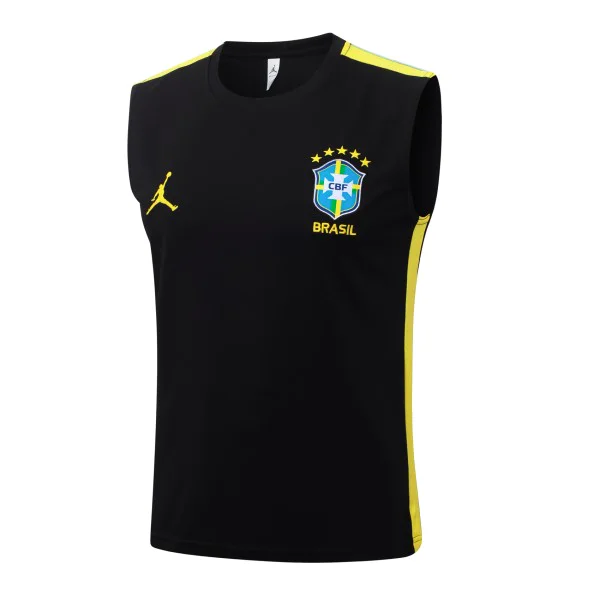 Entrenamiento Sin Mangas Brasil 2026 Negro Amarillo Brasil Chándal 2026 Negro - Chándal Brasil | 7camisetas