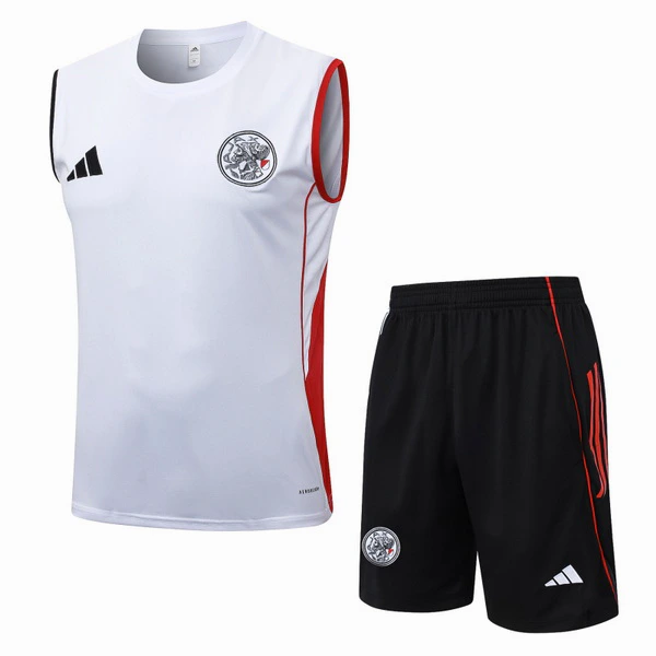Entrenamiento Sin Mangas Conjunto Completo Ajax 2025 2026 Blanco Negro Ajax Conjunto 2025 2026 Blanco - Ajax Barata | 7camisetas