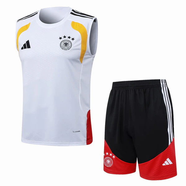 Entrenamiento Sin Mangas Conjunto Completo Alemania 2025 Blanco Negro Alemania Conjunto 2025 Blanco - Alemania Barata | 7camisetas