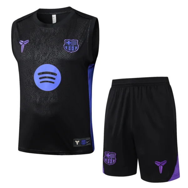 Entrenamiento Sin Mangas Conjunto Completo Barcelona 2025 2026 Negro I Purpura FC Barcelona Conjunto 2025 2026 Negro - Tuta FC Barcelona | 7camisetas