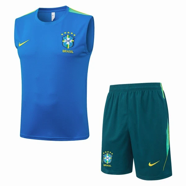 Entrenamiento Sin Mangas Conjunto Completo Brasil 2026 Azul Verde Brasil Conjunto 2026 Azul - Brasil Barata | 7camisetas