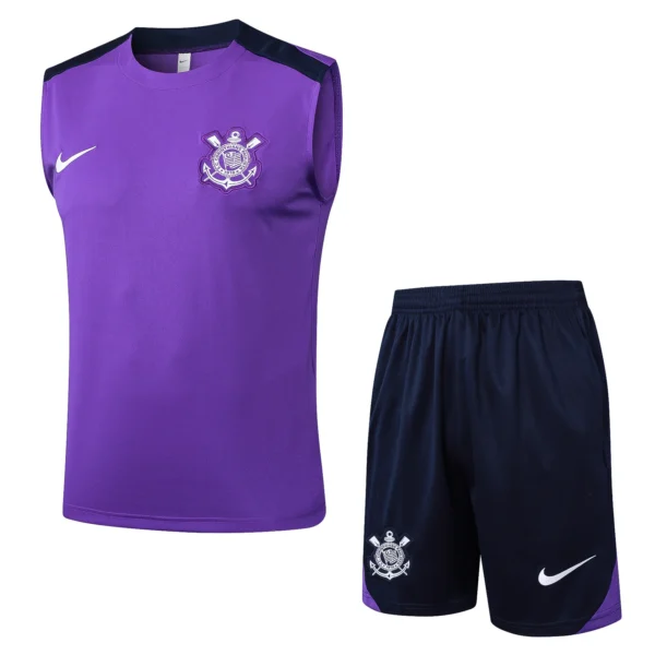 Entrenamiento Sin Mangas Conjunto Completo Corinthians Paulista 2025 2026 Purpura Negro Corinthians Paulista Conjunto 2025 2026 Púrpura - Corinthians Paulista 2026 | 7camisetas
