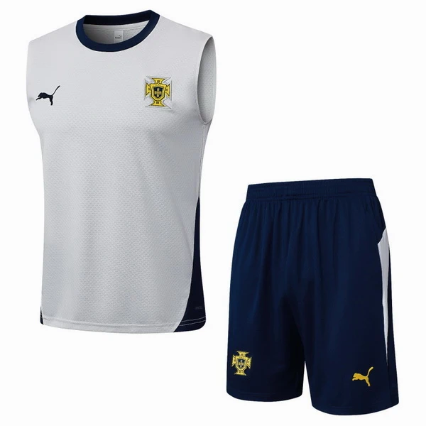 Entrenamiento Sin Mangas Conjunto Completo Portugal 2026 Blanco Azul Portugal Conjunto 2026 Blanco - Portugal Barata | 7camisetas