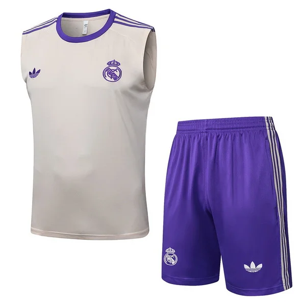 Entrenamiento Sin Mangas Conjunto Completo Real Madrid 2025 2026 Amarillo Purpura Real Madrid Conjunto 2025 2026 Amarillo - Real Madrid Barata | 7camisetas