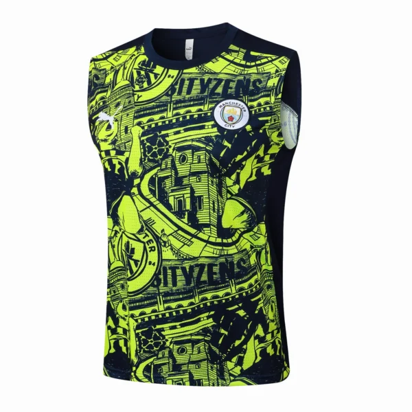 Entrenamiento Sin Mangas Manchester City 2024 2025 Azul Marino Verde Manchester City Chándal 2024 2025 Azul - Chándal Manchester City | 7camisetas