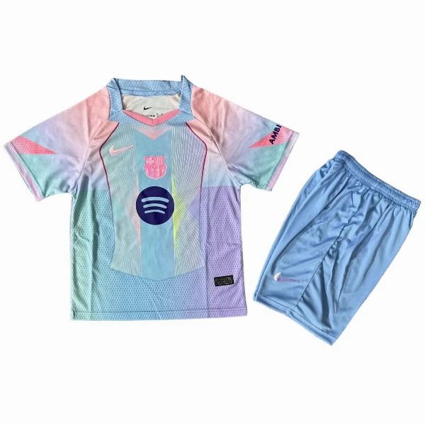 Especial Conjunto De Niños Barcelona 2025 2026 Azul Rosa FC Barcelona Niños Conjunto 2025 2026 Especial Azul - Equipacion Fc Barcelona Niños | 7camisetas