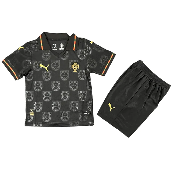 Especial Conjunto De Niños Portugal 2026 Negro Portugal Niños Conjunto 2026 Especial Negro - Equipación De Portugal Para Niños | 7camisetas
