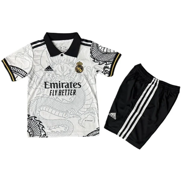 Especial Conjunto De Niños Real Madrid 2025 2026 Blanco Negro Real Madrid Niños Conjunto 2025 2026 Especial Blanco - Tuta Real Madrid Niños | 7camisetas