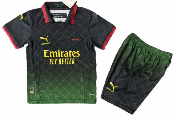 AC Milan Niños Conjunto 2024 2025 Negro - Tuta AC Milan Niños | 7camisetas