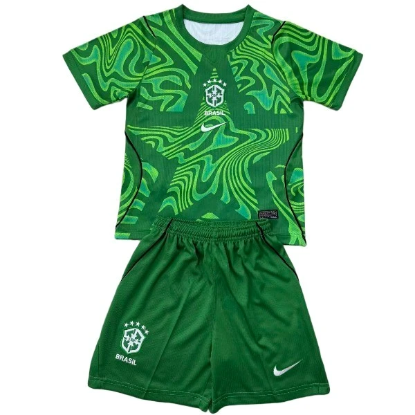 Portero Conjunto De Niños Brasil 2026 Verde Brasil Niños Conjunto 2026 Portero Verde - Equipacion Brasil Niños | 7camisetas