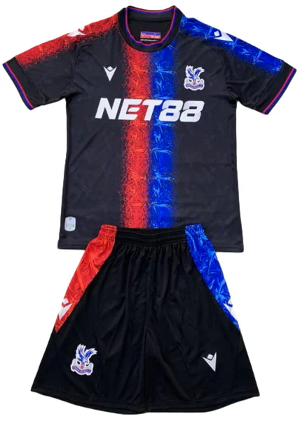 Crystal Palace Conjunto 2024 2025 Segunda Negro - Crystal Palace Barata | 7camisetas