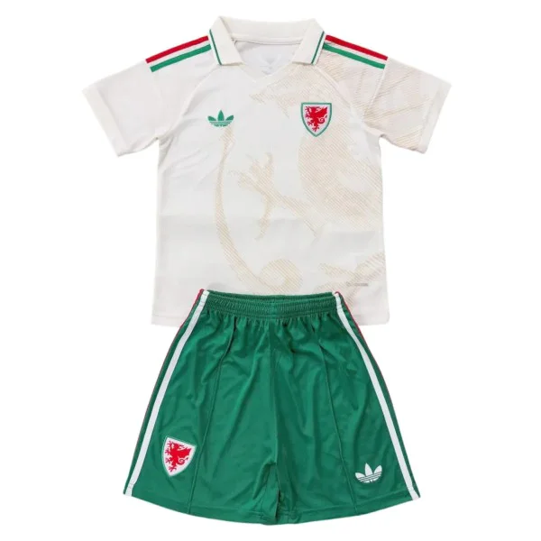 Segunda Conjunto De Hombre Gales 2026 Blanco Amarillo Gales Conjunto 2026 Segunda Blanco - Gales Barata | 7camisetas