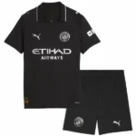 Manchester City Conjunto 2025 2026 Segunda Negro - Manchester City Barata | 7camisetas